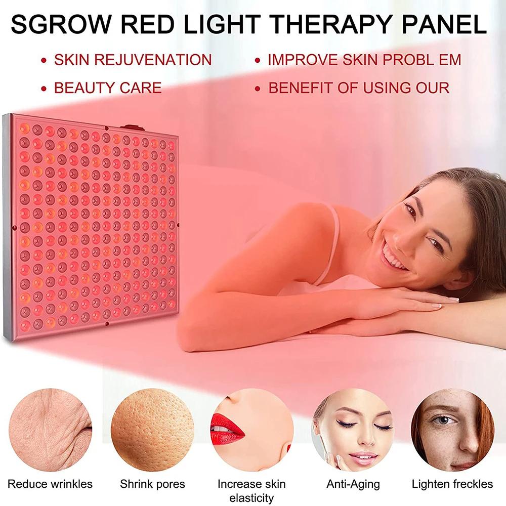 225 LED Red Light Panel 660nm 850nm Near Infrared Light Device for Body Face Skin Care Beauty Wellness