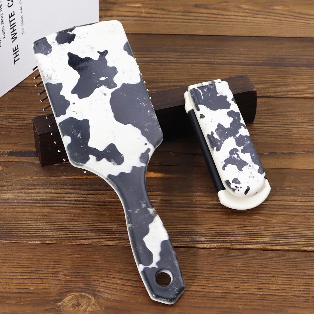 

Fashion hair comb set, designed with lightning or cow pattern, including airbag comb and folding comb,Special for real hair wigs