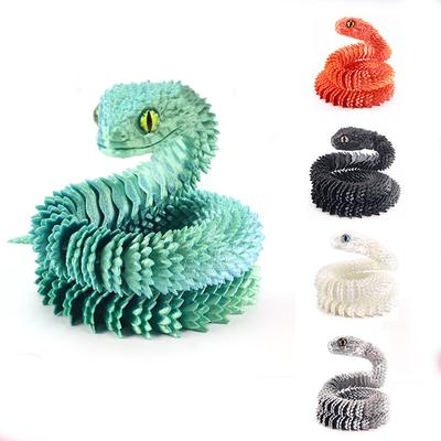New Year Gift 3D Simulation Snake Desktop Ornament Flexible Decompression Toy Stress Relief Surprise for Kids Home Crafts