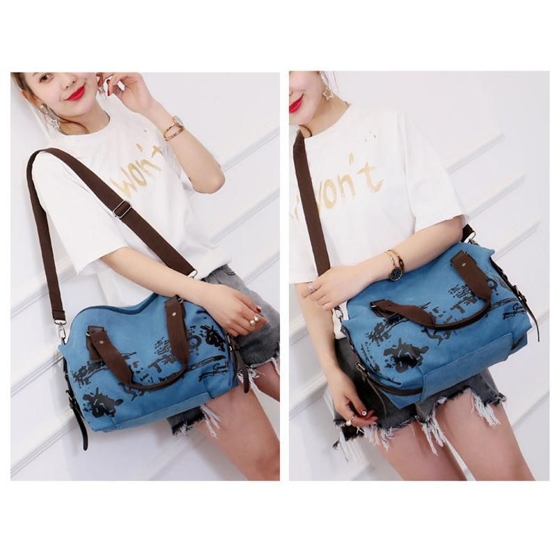 Premium Floral Canvas Student Messenger Shoulder Bag Ideal For Every Stylish Girl