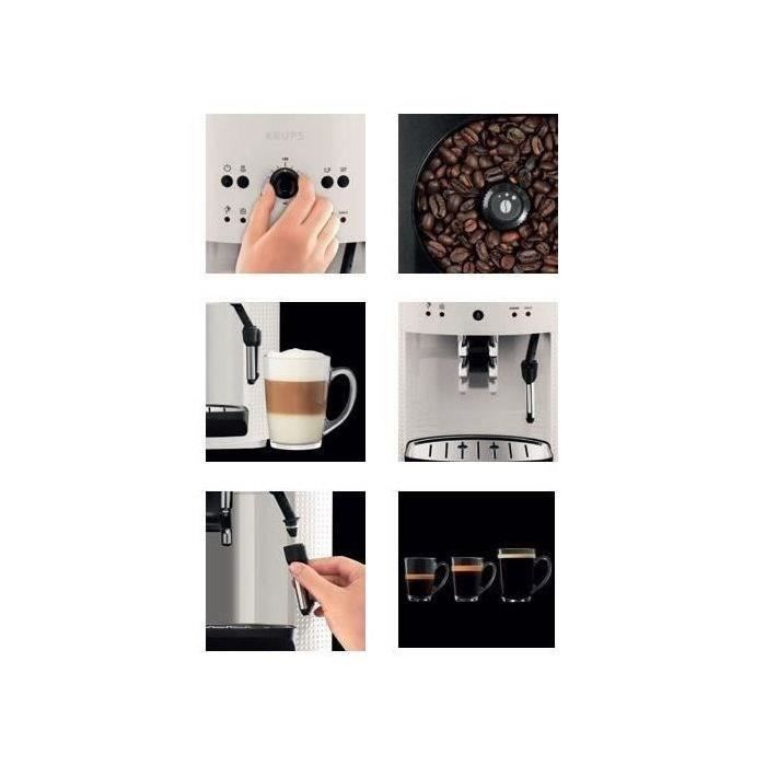 Krups - expresso broyeur - 1450w - réservoir amovible 1.7 l - capacité 260g - essential - blanc -ea810570