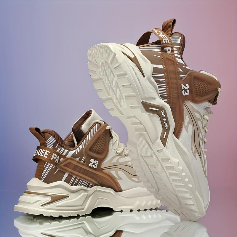 Herren Neue Herbst- und Winterschuhe, High-Cut Sportschuhe mit dicker Sohle, Studentenleder Lauf-Basketballschuhe in großer Größe