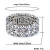 18K Gold Doppelreihiger Zirkon Hip-Hop Ring - Trendiger europäischer und amerikanischer Stil, Voll Diamant Herrenschmuck