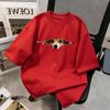 Cute Dog Peeking Zipper Design TShirt Unisex Women Casual Cotton Funny Animal Print Streetwear Tops