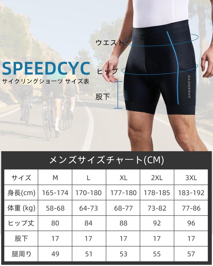 SPEEDCYC Men's Cycling Underwear Bike Shorts, 4D Padded Bicycle MTB Liner Shorts with Pockets and Non-Slip Leg Grips