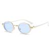 Small Oval Punk Men Sunglasses Vintage Semi-Metal Women Gradient Shades UV400 Blue Tea Sun Glasses Lentes Mujer