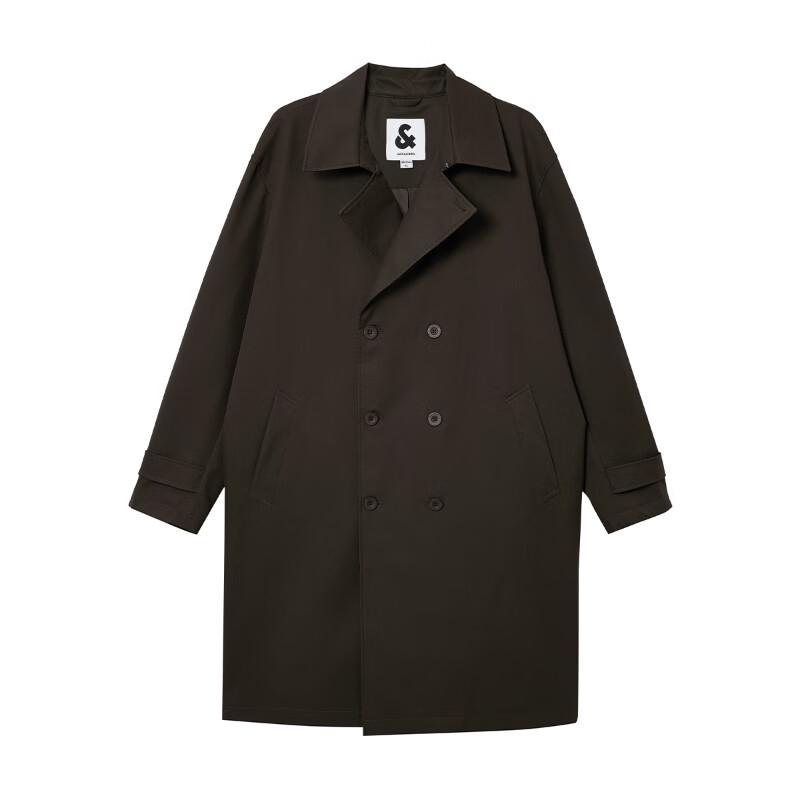 JACK&JONES Men's Double-Breasted Long Autumn Jacket