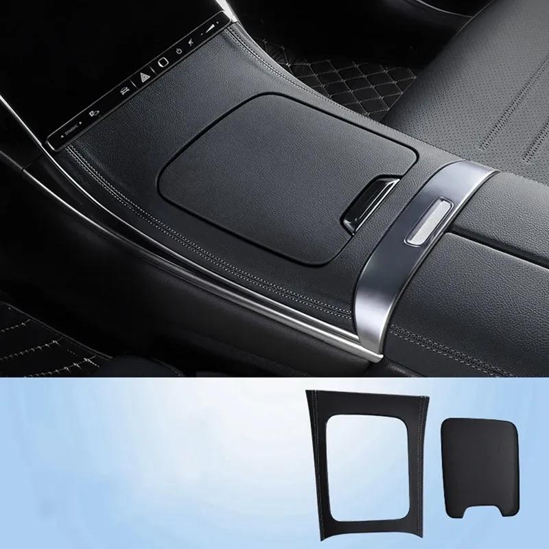 Auto Mittelkonsole Zierleiste Abdeckung für Mercedes Benz C-Klasse W206 C260 C220 C200 -24 Schalthebel PU-Pad Schutz
