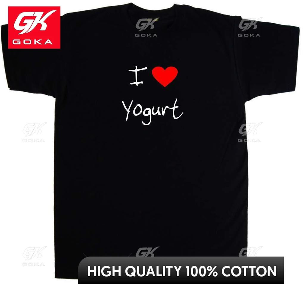 I Love Heart Yogurt Graphic T Shirts Unisexs Clothing New in Tops Tees Cotton Women