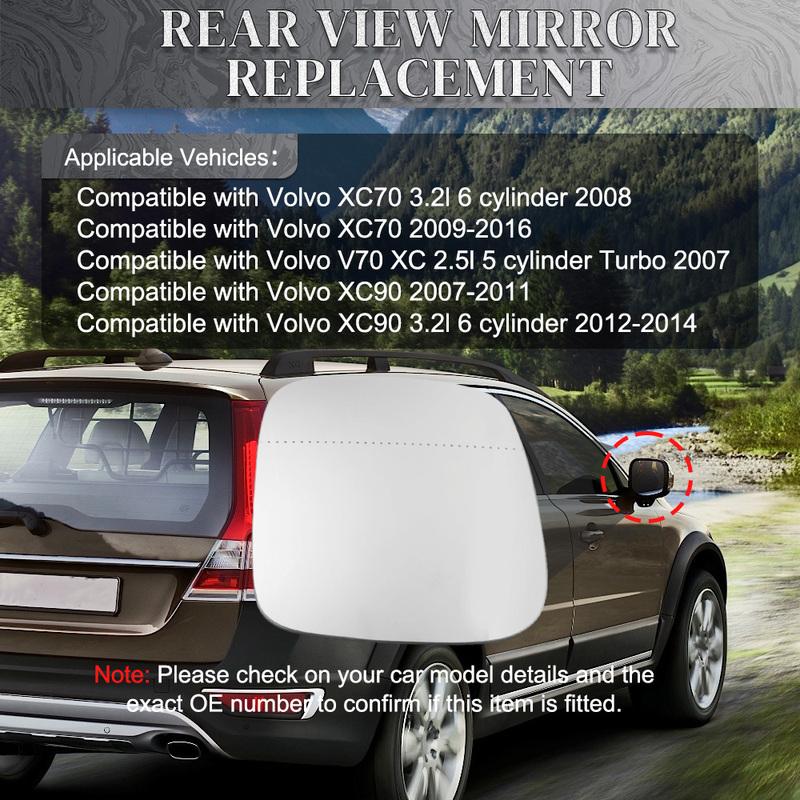 Heated Side Mirror Glass Door Wing Rearview Mirror for Volvo XC70 2009-2016 XC90 2007-2011 30716137 30716138
