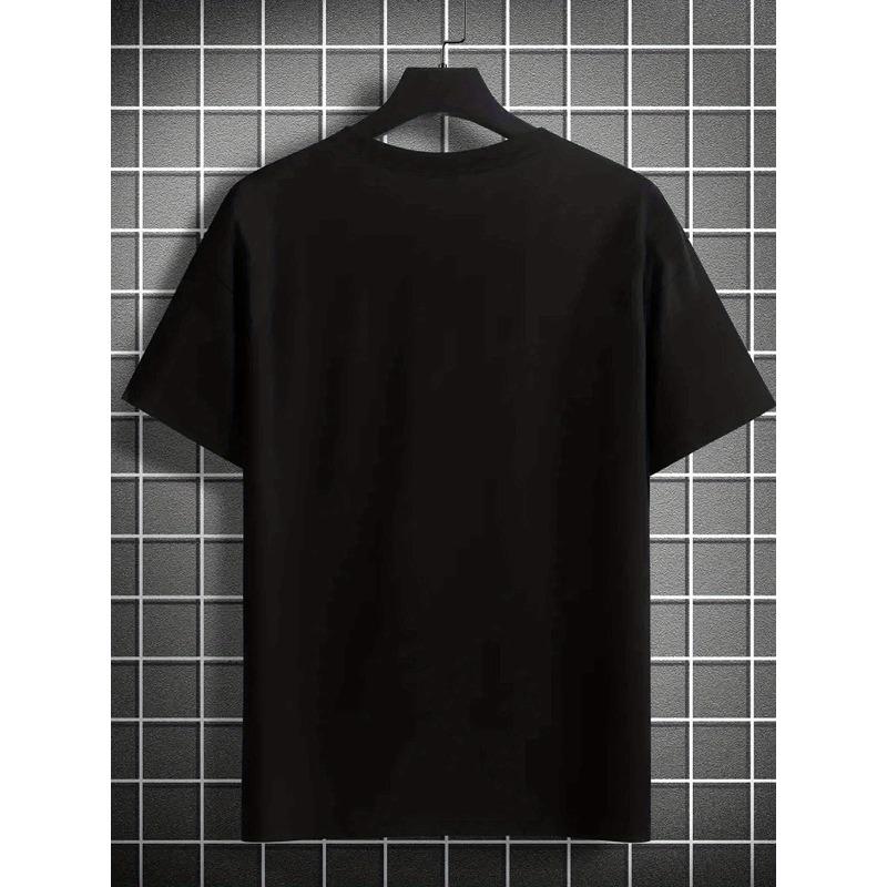 Tailles européennes T-shirt décontracté à manches courtes pour homme avec design de lettres unique - Polyester respirant, col rond, haut mode été