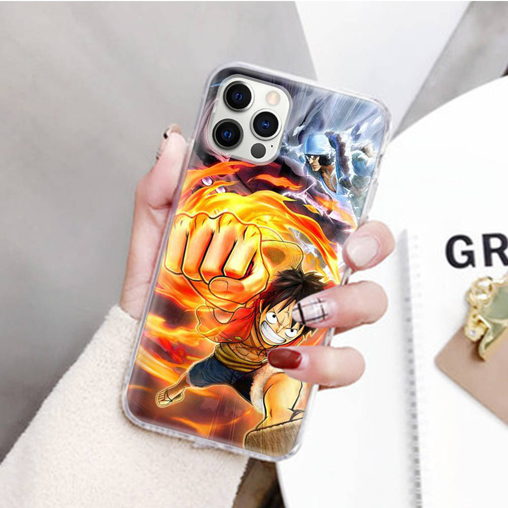 JW72 One Piece Luffy Transparent Case for Samsung A04 A14 A23 M33 M53 Realme 10 9 C35 C55 VIVO Y02 X80 Infinix Hot 30 Note 11 Tecno Spark 8P Pro