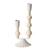 Wooden Beads Taper Candle Holder Metal Candlestick for Home Decors Weddings Party and Dining Table Centerpieces Display