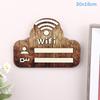 1Pc Rustic Wooden Wifi Password Sign Minimalist Durable Wall-Mounted Wireless Network Indicator Plaque Home Decoration
