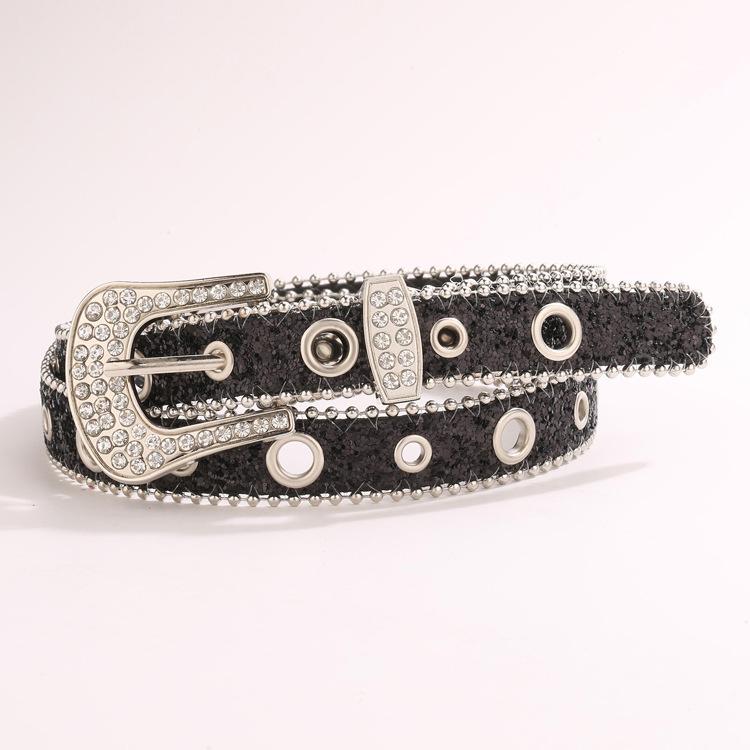 Edge Bead Wide Belt Women'S Style Belt Sequined Personalized Belt Women'S High-End Belt Women'S