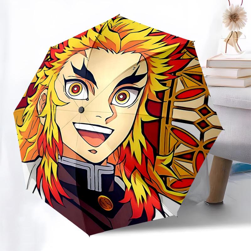 

1pc Stained Glass Design Automatic Folding Umbrella with 3-Fold Design, Iron Frame, Outdoor Use - Perfect Gift for Anime Fans, Travelers, Daily Use.W0