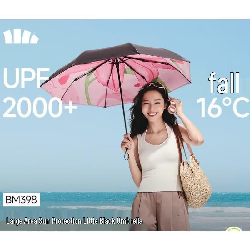 Beneunder Anti-UV Tri-fold Sun/Rain Umbrella