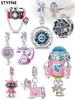 Charms Silber Kupferfarben Rosa Rakete Roboter Telefon Perlen Charm Anhänger Für Original Armband Für Frauen DIY Schmuck Liebesgeschenk
