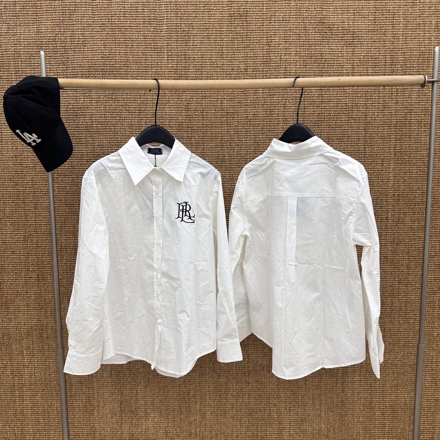 Laf Embroidery White Long Sleeve Women s Casual Shirt Large белый