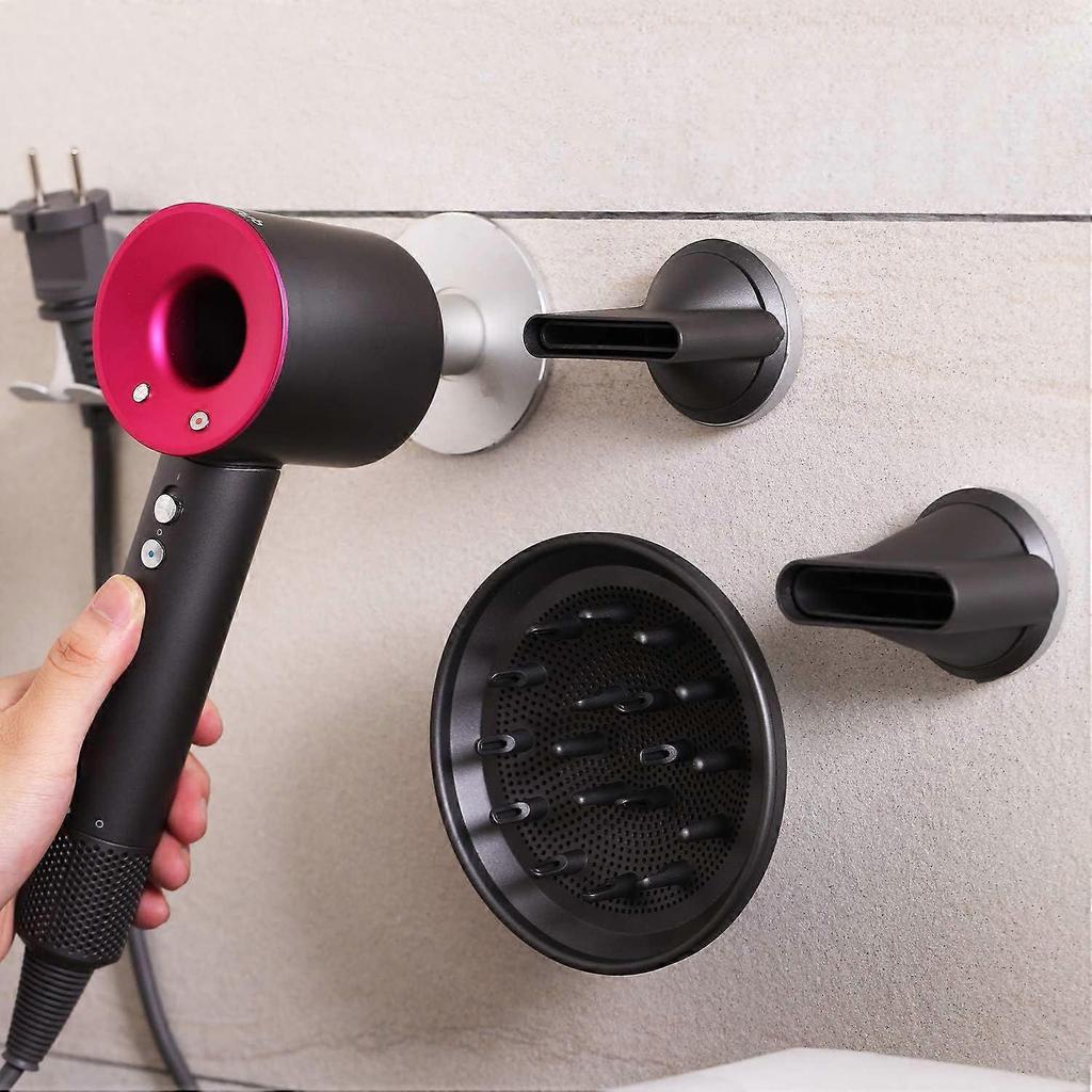Supersonic Hair Dryer Wall Mount Holder Compatible with Dyson Hair Dryer for Bathroom Bedroom 9.5*8*3cm SilverKoleZy