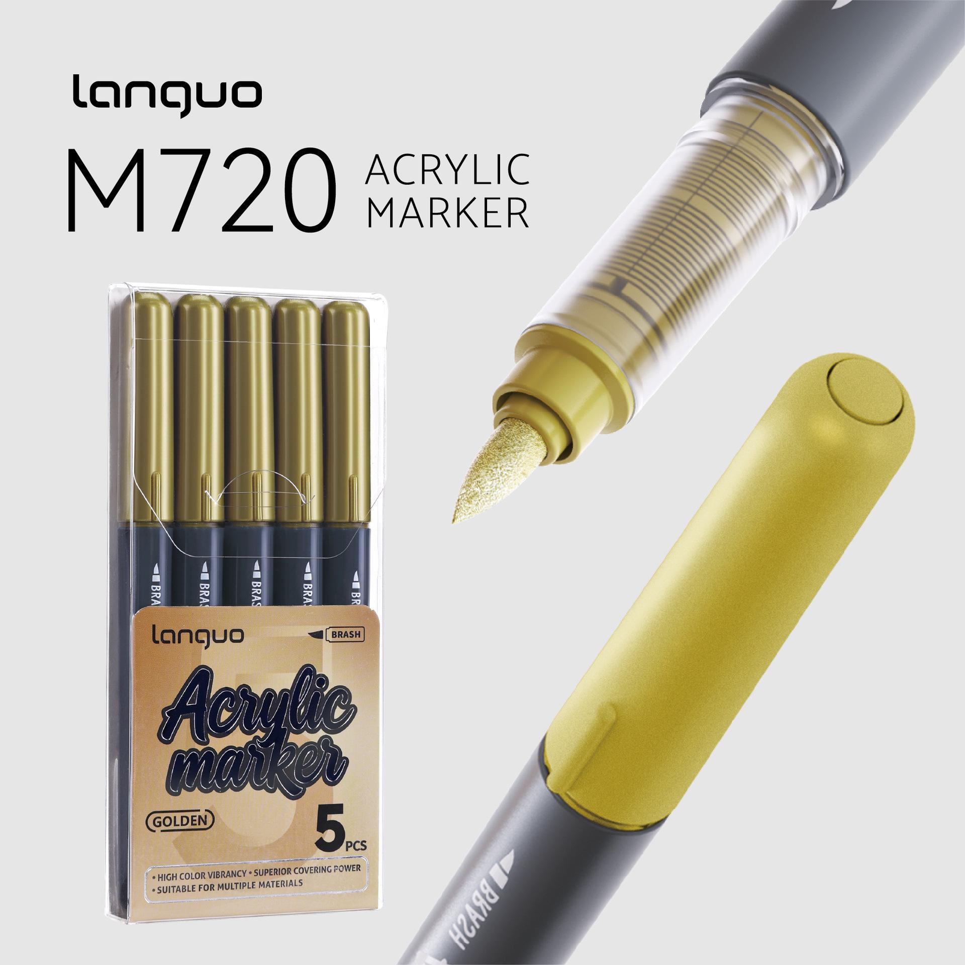 Lan Guo M720 Soft Tip Acrylic Marker - Large Capacity, No-Pressing, for Student Graffiti Painting