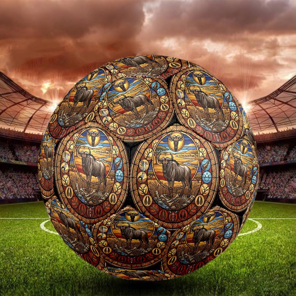 African Wildlife Heritage Round Football Size 5 Adult Ball Suitable for Training Matches and Outdoor Team.