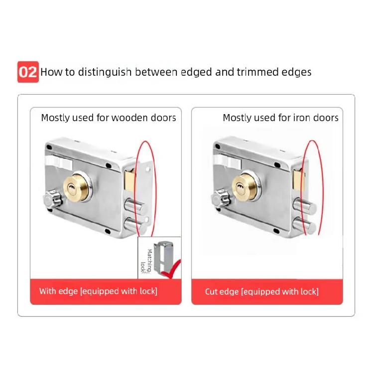 External Iron Door Lock Security Anti-Theft And Anti-picking Lock Wooden Door Compound Door Lock Multi-safety Smooth Lock