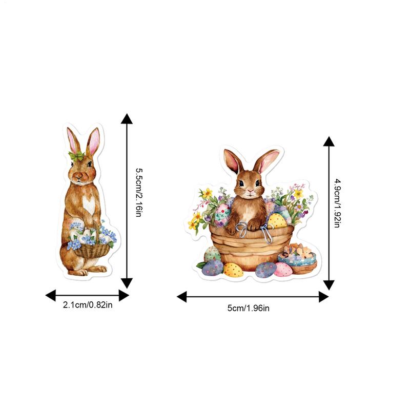 8pcs Easter Bunny Cupcake Toppers Happy Easter Bunny Dessert Toppers Party Cake Toppers Decoration for Easter Supplies