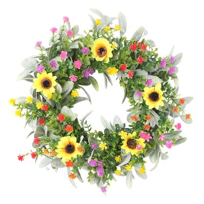 3D 45cm Frühlings Sonnenblumen Kranz Türhänger Zuhause Flur Kamin Wandhänger