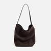 Frosted Suede Bucket Bag, New Retro Large Capacity Handbag, Lazy and Relaxed Commuting Armpit Bag