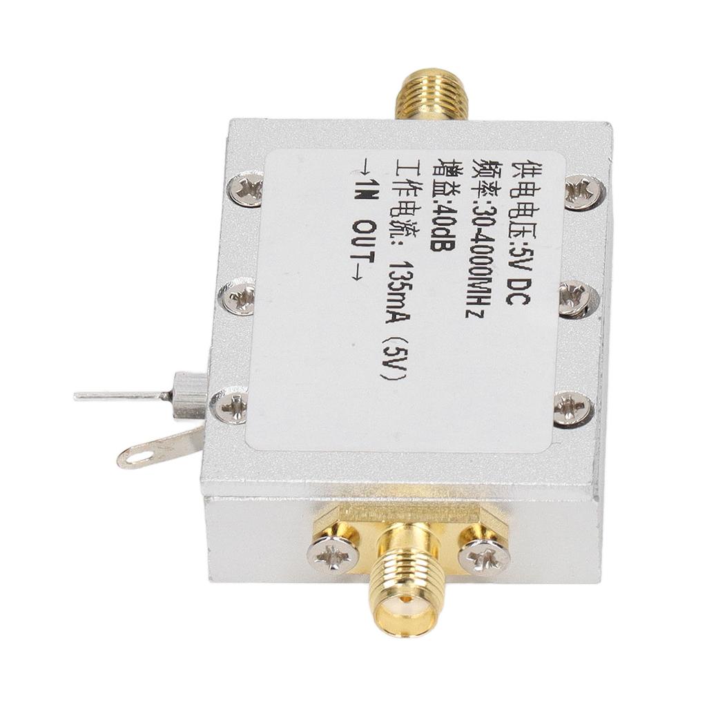 Moduł wzmacniacza RF 30–4000 MHz 40 dB Stop aluminium Wzmacniacz RF o niskim poziomie szumów do odbiornika zdalnego sterowania DC 5V