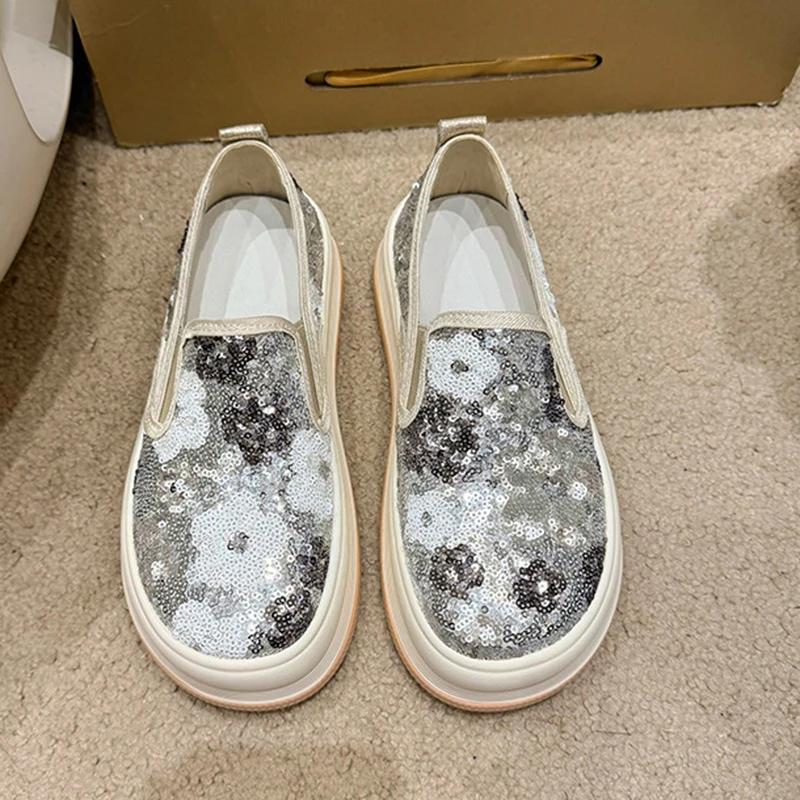 

Fashion Comemore Spring and Autumn Multi-color Women Flats Casual Flowers Loafers Thick Soled Women s Slip-on Soft Soled Single Shoes 40