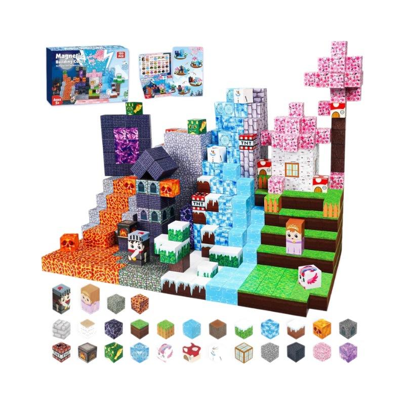 Non-Toxic Christmas Creative Magnetic Building Block Bricks My Famous Scene World Architectural Set Diy Model Kids Toy Christmas Gifts