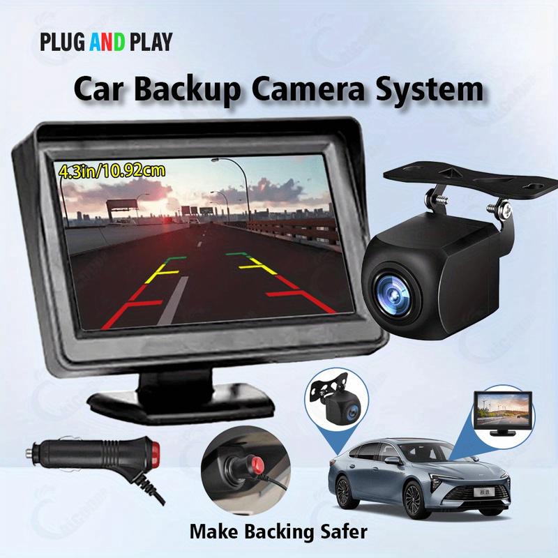 

4.3-Inch Display HD Backup camera kit, Plug and Play Adjustable Mounting Angle, Perfect for Cars, Pickup, Trucks, Caravans, SUVs