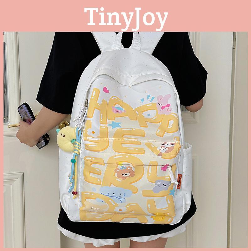 Cute Cartoon Rabbit Elephant Koala Dog Animal Letter Printed Student Backpack For Middle School Students