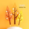 Forest Leaves Cake Topper: Apple & Coconut Tree Decor with Free Shipping