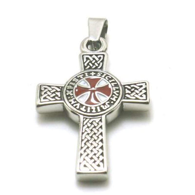 Męski Punkowy Najnowszy Krzyż Rycerz Świątynny Klasyczny Wisiorek Naszyjnik Męski Amulet Biżuteria