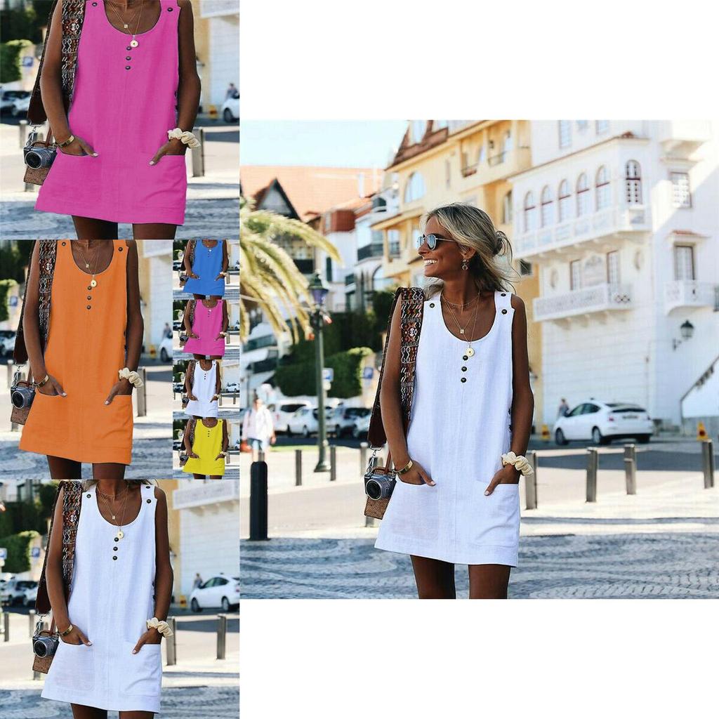 Beautifully Crafted Women Dress With Sleeveless Design And Convenient Pocket