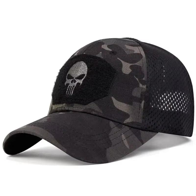 Camouflage Plaid Military Training Cap Spring Summer Outdoor Sports Sunshade Sun Protection Mesh Hat Casual Peaked Cap