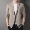 Men's Autumn 2023 Casual Suit: Trendy Large-Size Flat Lapel Solid Color Jacket