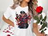 Romantic Police Officer T-Shirt, Heart Roses Valentine's Day Gift Law Enforcement