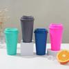 16OZ 475ml Color Reusable Plastic Straw Cup Large Capacity Leakproof Travel Tumbler for Coffee Smoothie Home Party Takeaway Cup