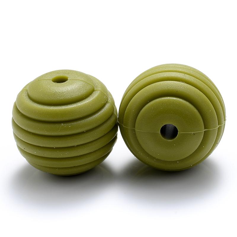 10 Stück/Los 15mm Baby-Silikonperlen Beißringe für 4-6 Monate Spiral-Lebensmittelechtes Silikon Beißring Schnuller Kette Halskette Herstellung