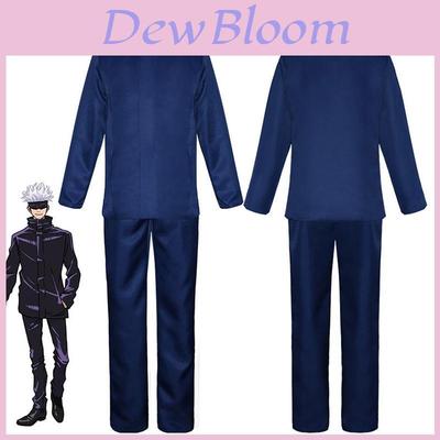 Authentic Jujutsu Kaisen Gojo Satoru Cosplay Costume Wig Men School Uniform Suit Outfit For Parties