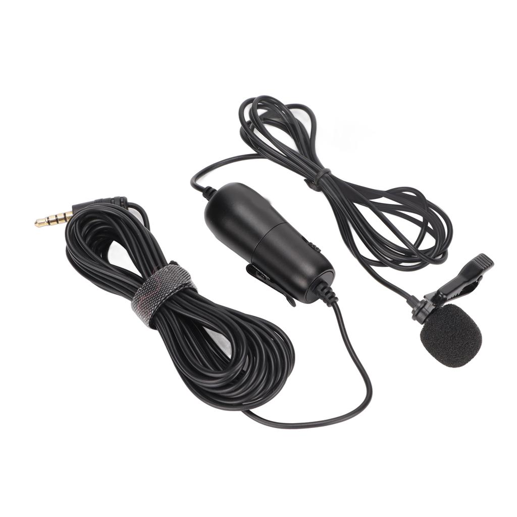 S2 Lavalier Microphone Professional Lapel Mic with 6.5mm Adapter for Recording Video Vlogs Podcasts Interviews