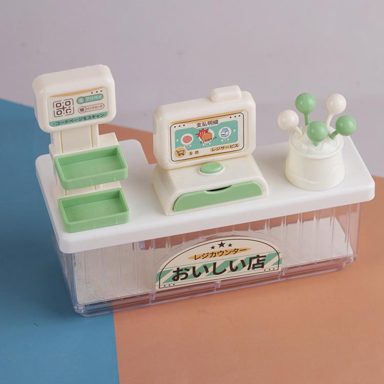 Mini Supermarket Simulation Checkout Page Cash Register Lollipop Snack Rack Model Doll House Ornament Play House Toy