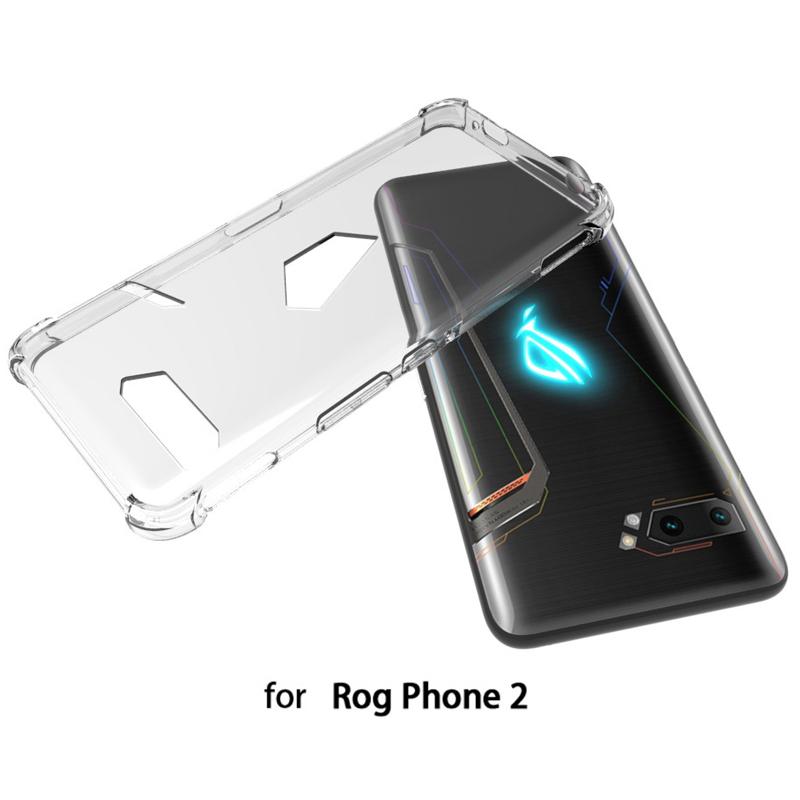 EUCAGR Custodia per Asus Rog Phone 2 ZS660KS con Cuscinetti d'Aria Airbag in Silicone Morbido TPU Cover Posteriore per Asus Rog Phone II ZS660KL