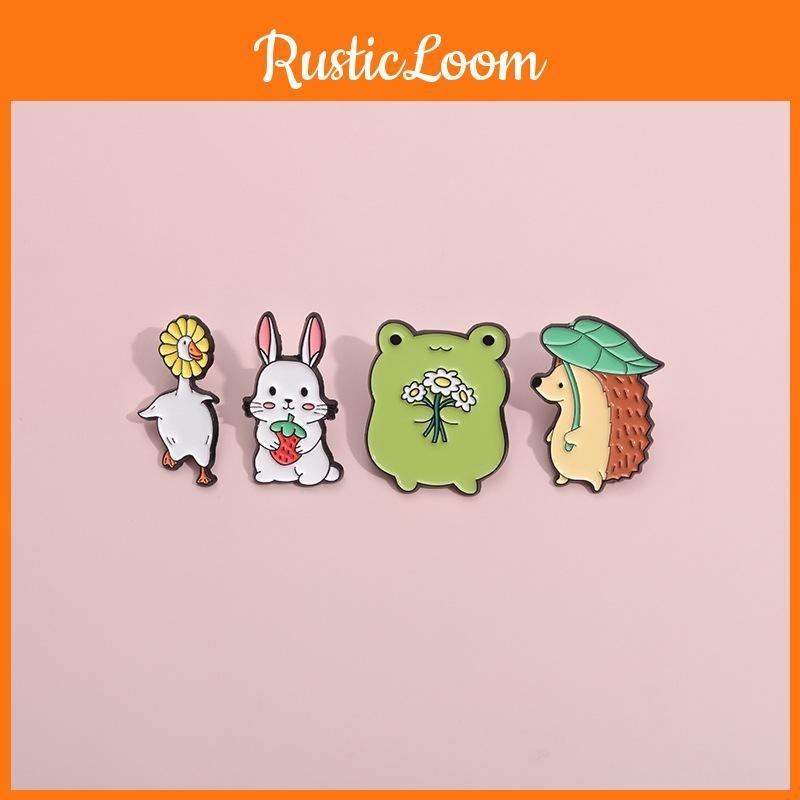 Stylish And Fun Animal Character Brooch In Frog Duck Rabbit Hedgehog Designs For Fashion Lovers