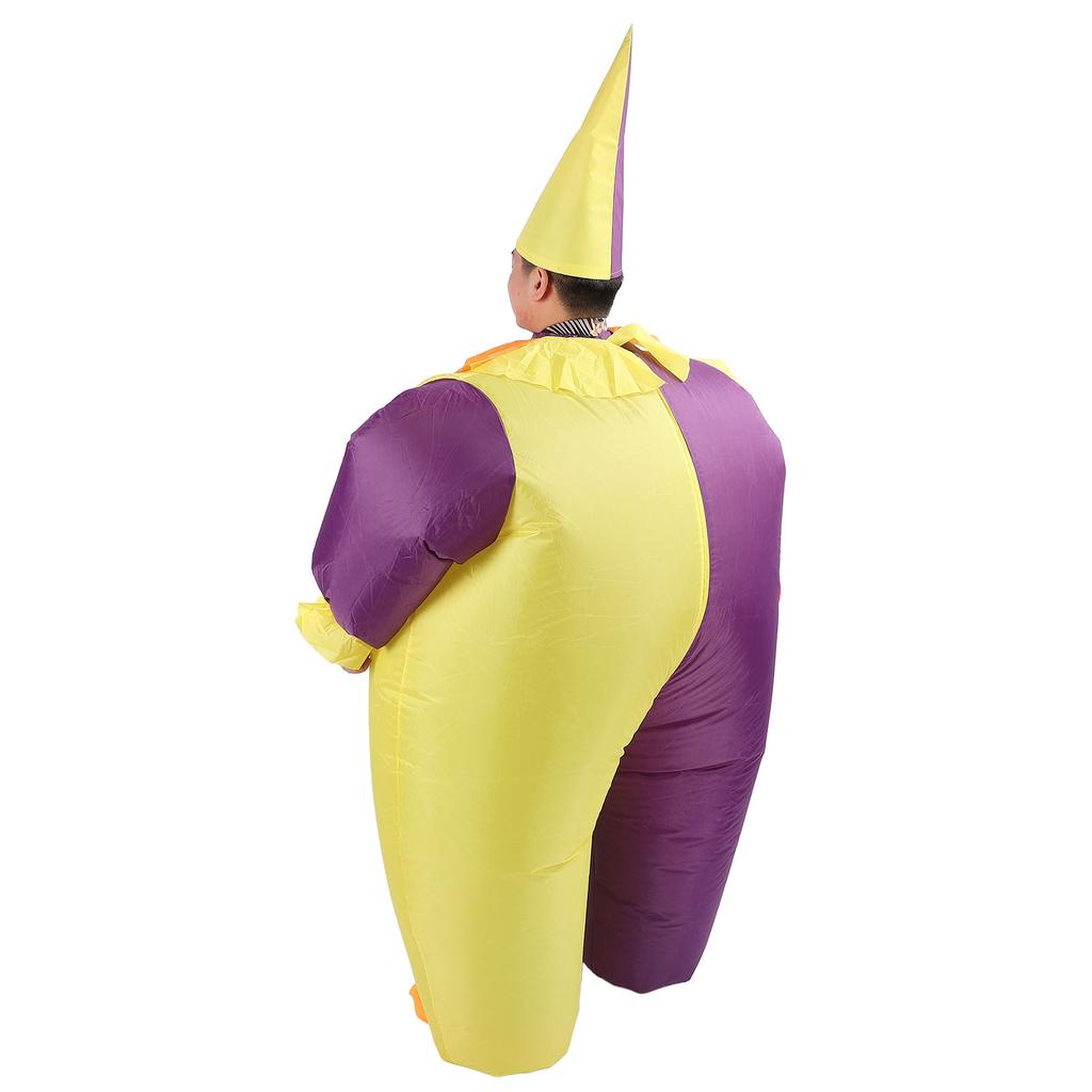 Inflatable Clown Costume for Adults Polyester Blow Up Funny Joker Costume Suit for Holiday Cosplay Parties