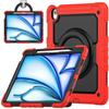For iPad Air 13 M2 M3 2026, Military Grade Shockproof Protective Silicone Cover 360 Folding Handle Grip + Handle Shoulder Strap